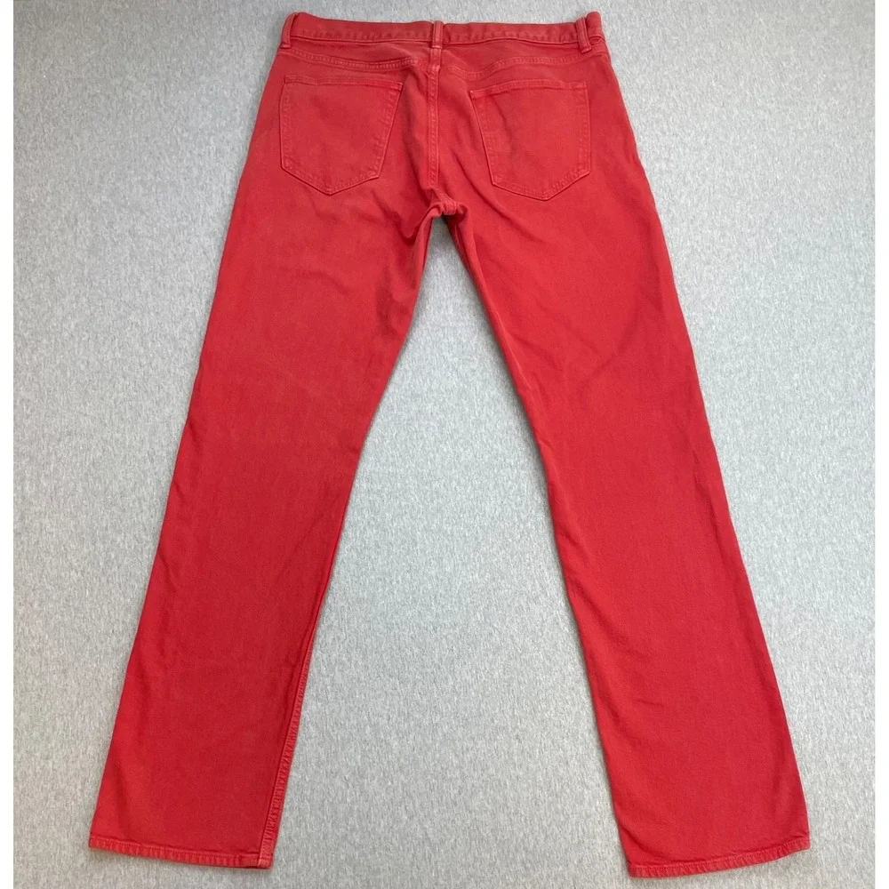 Banana Republic Jeans Mens 34 x 34 Red Cotton Blend Stretch Straight